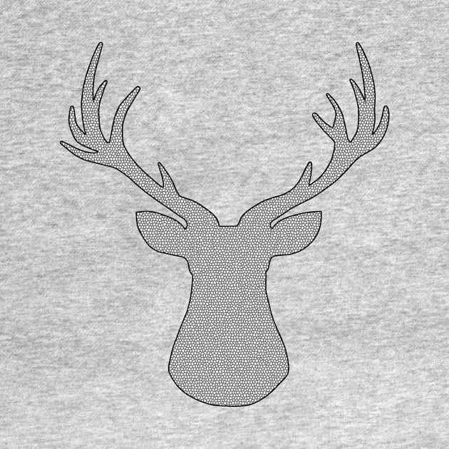 Deer - geometric pattern - gray and white. by kerens